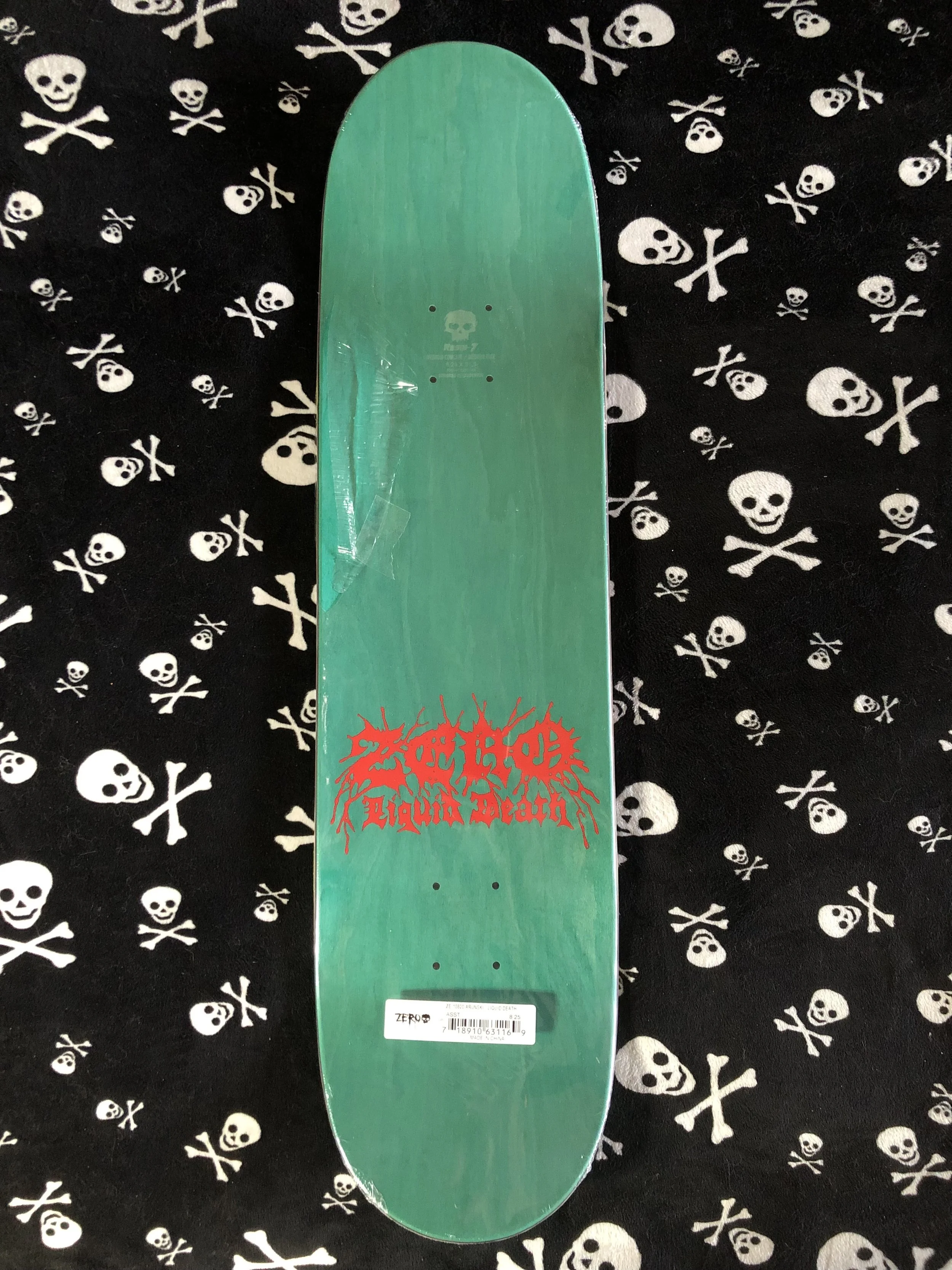ZERO~ ARUNSKI LIQUID DEATH SKATEBOARD DECK — DEATHGEAR PRODUCTS